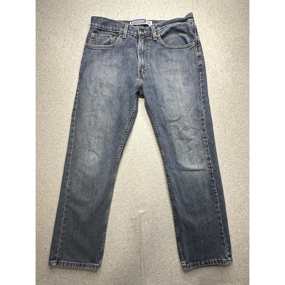 Denizen 236 Jeans Mens 34x30 Blue Regular Fit Straight Leg Denim YKK Zipper - Picture 8 of 14